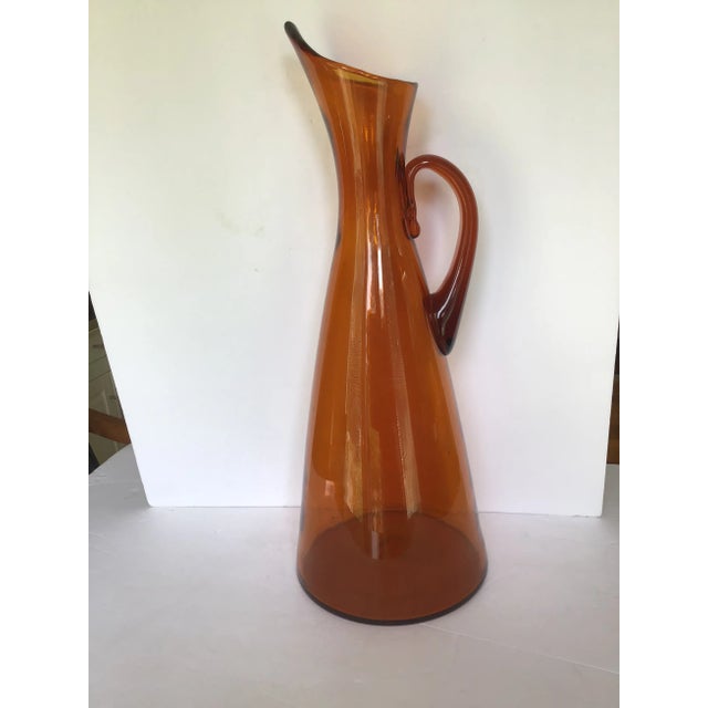 20th Century Blenko Orange Pitcher Winslow Anderson For Sale - Image 9 of 9