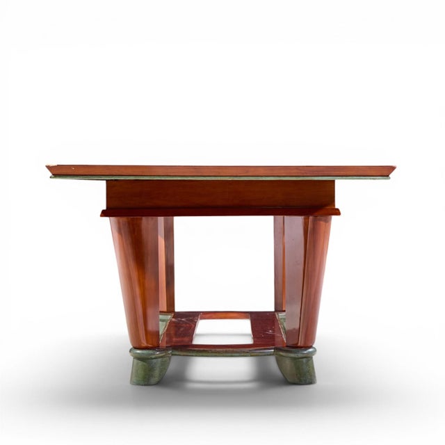 Mid 20th Century Maxime Old Art Deco French Cherrywood and Copper Dining Table For Sale - Image 5 of 6