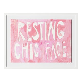 Resting Chic Face by Virginia Chamlee in White Frame, Medium Art Print For Sale