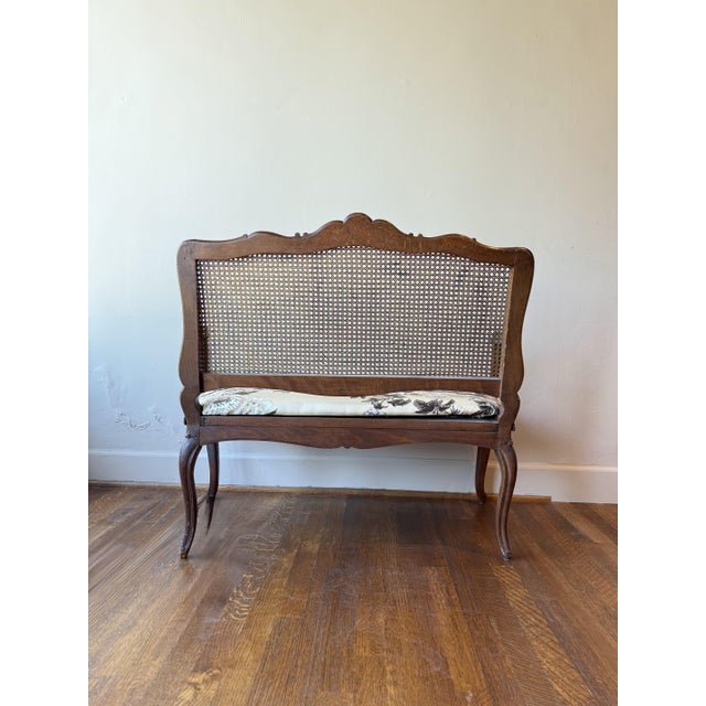 1870 Louis XV Caned Settee For Sale - Image 4 of 6