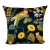 20" Square Decorative Throw Pillow With a Renaissance Look Floral Pattern Featuring Colorful Parrots on a Rich Blue Background - Made in the U K For Sale
