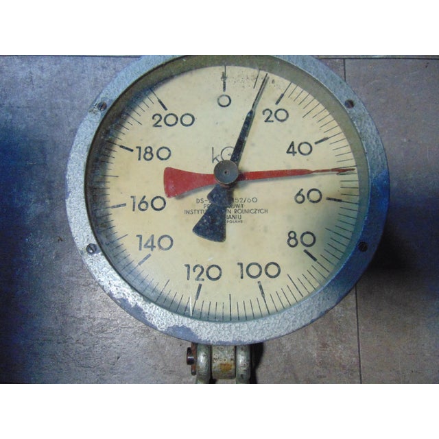 Libra, Weight, vintage from the 1960s, Poznań, dimensions: height 45 cm, diameter 21.3 cm, depth 6.5 cm.