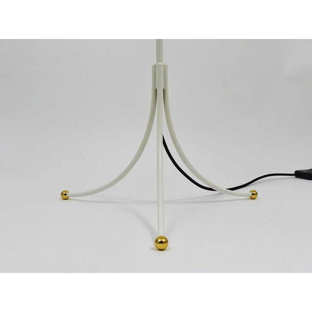 Metal White Tripod Floor Lamp in Brass attributed to Frank & Wlach for Haus & Garten, Austria, 1950s For Sale - Image 7 of 18