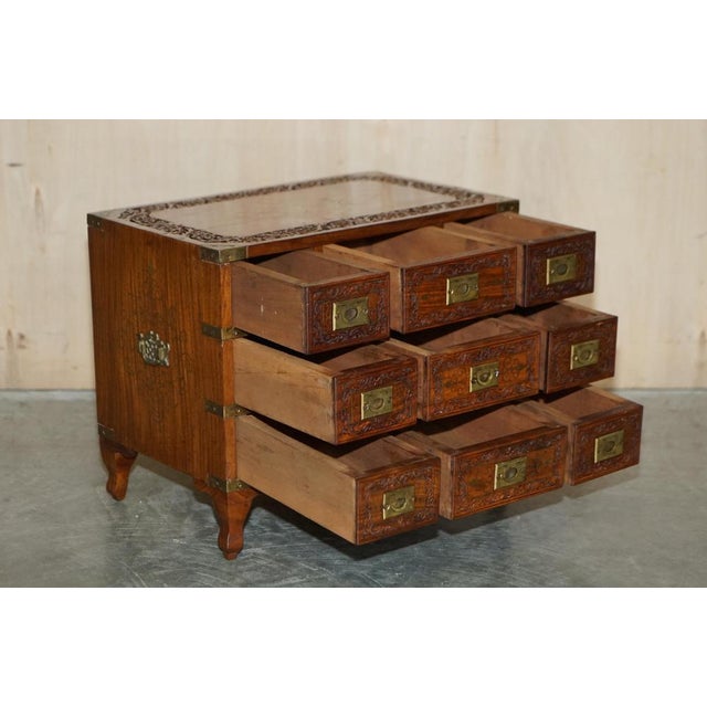 Small Antique Anglo Indian Military Campaign Chest of Drawers, 1880 For Sale - Image 17 of 18