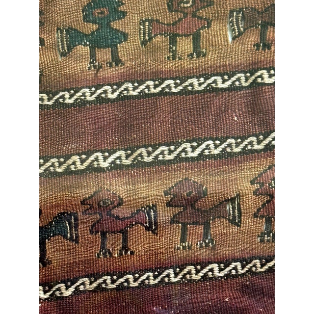 Framed Large Pre-Columbian Woven Textile Fragment from Chimu Chancay Culture For Sale - Image 14 of 16