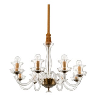 20th Century Italian Murano Glass Chandelier For Sale