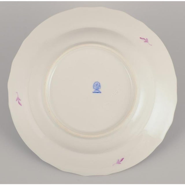 Deep Plates with Purple Floral Motifs from Herend, Hungary, Set of 4 For Sale - Image 6 of 9