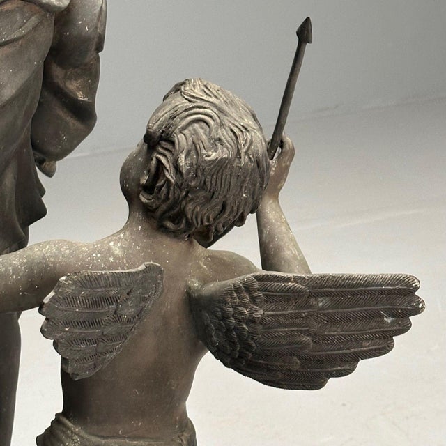 Patinated Bronze Outdoor Statue, Venus and Cupid, Lifesize Sculpture ...