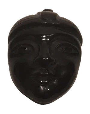 Hand-Carved Obsidian Mask