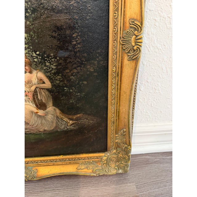 Miklós Santhó (Hungarian, 1869–1932) Antique Oil on Board Painting Faun Maidens For Sale - Image 11 of 13