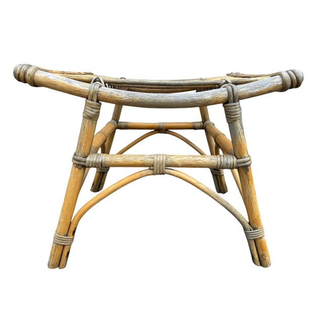 Vintage Rattan Stool, France, 1970s For Sale - Image 4 of 8