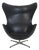Vintage Egg Chair in Black Leather by Arne Jacobsen, 1963 For Sale