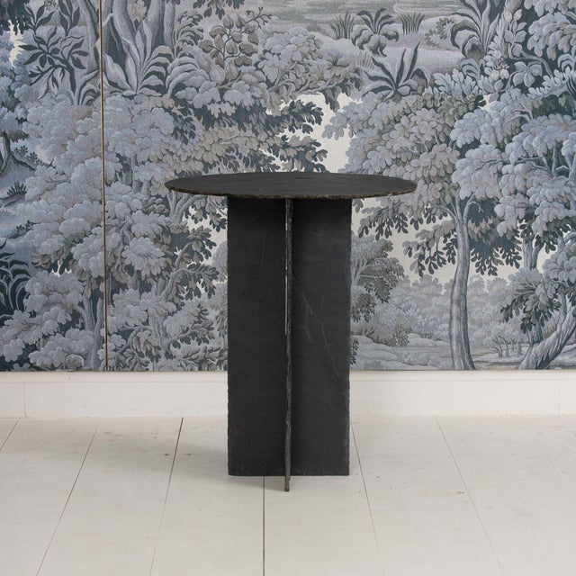 19th C. French Round Slate Side Table For Sale - Image 4 of 11