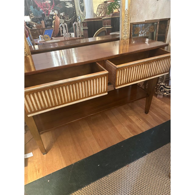 Wood Vintage De Bournais French Console Table For Sale - Image 7 of 12