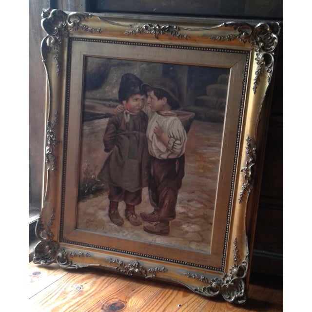 19th Century Genre Oil Painting "Friends" Attributed to Enoch Wood Perry Jr. (American, 1831–1915) For Sale - Image 4 of 7