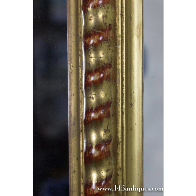 French 19th Century Carved Giltwood and Beveled Mirror For Sale - Image 4 of 12