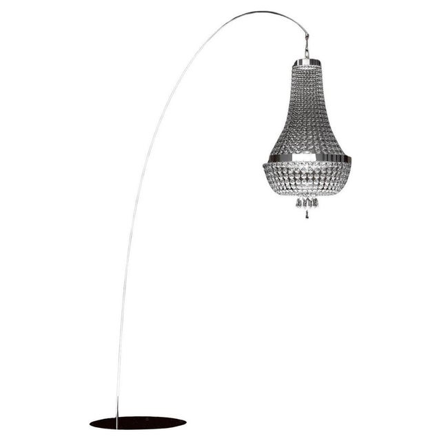 Allure 6 Lights Floor Lamp in Polished Chrome and Full Cut Crystal by Aggiolight For Sale - Image 6 of 6