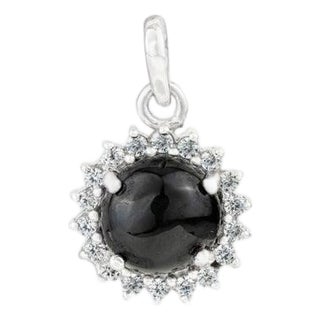 Antique Finish Black Star & Zircon Pendant With Prong Setting For Sale