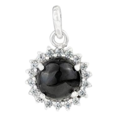 Antique Finish Black Star & Zircon Pendant With Prong Setting For Sale