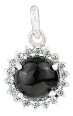 Antique Finish Black Star & Zircon Pendant With Prong Setting