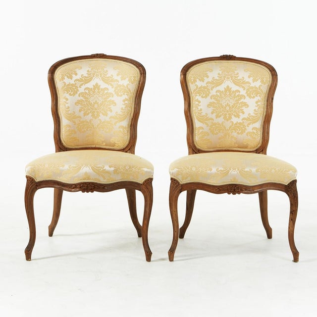 Wood Antique Louis XV Side Chairs, France, 1850s, Set of 2 For Sale - Image 7 of 7
