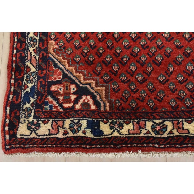 Mir Runner 2’8” X 10′ Red Wool Vintage Tribal Hand-Knotted Oriental Rug For Sale - Image 10 of 13