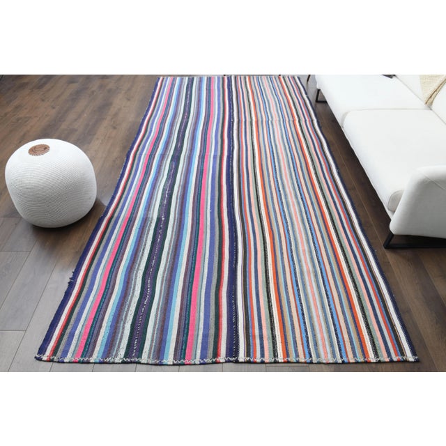 Vintage Turkish Hand-Knotted vintage rug is a semi-antique vintage runner rug.'70s Eastern region of Turkey's unique rug...