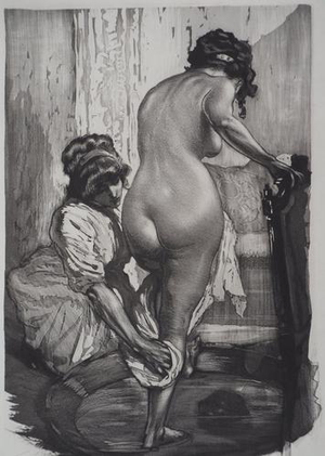 Alméry Lobel-Riche, Bathing Nude, Original Signed Etching