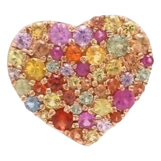 Natural 1.15 cts rainbow sapphire ring in 18k gold For Sale