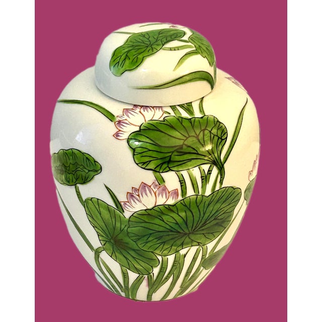 Late 20th Century Late 20th Century Water Lily Ginger Jar For Sale - Image 5 of 6