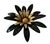 This is a vintage Sarah Coventry "Fashion Petals" flower brooch featuring layered black enamel petals and a gold-tone...