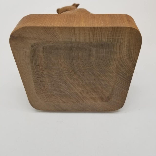 Vintage Japanese Wooden Carving of a Mouse Holding a Chestnut – Folk Art Figurine For Sale - Image 12 of 18