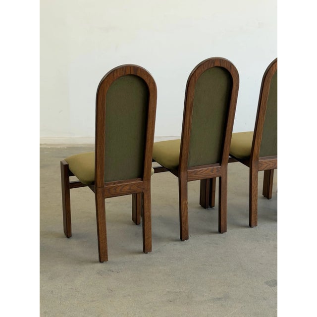 Arched Oak Dining Chairs- Set of 6 For Sale - Image 11 of 14