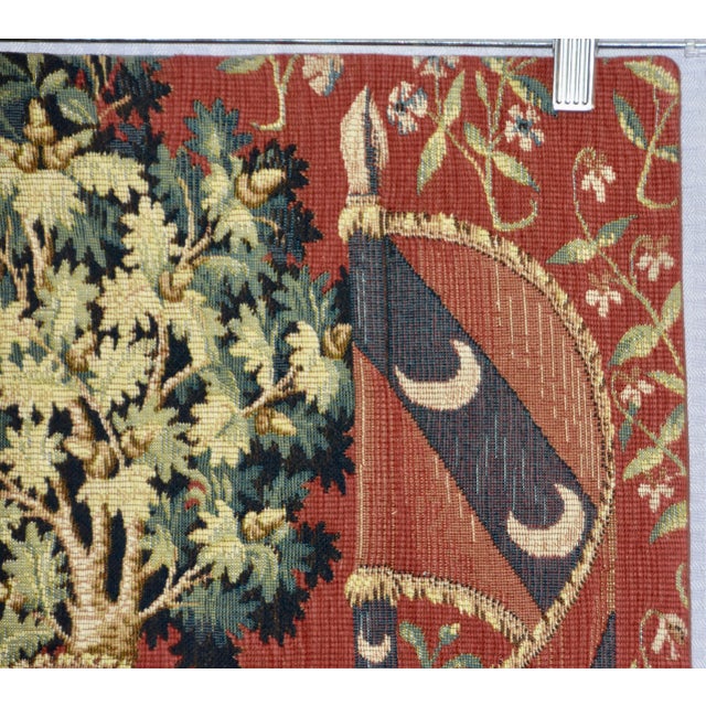 1980s Allan Waller Ltd. Point De l'Halluin Tapestries Lady and the Unicorn Panel #6 For Sale In Palm Springs - Image 6 of 9