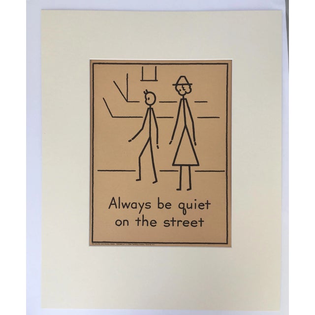 1940s "Good Manners" Double-Sided Stick Figure Poster For Sale - Image 4 of 4