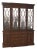 Baker Mahogany 2 Piece Breakfront China Display Cabinet For Sale