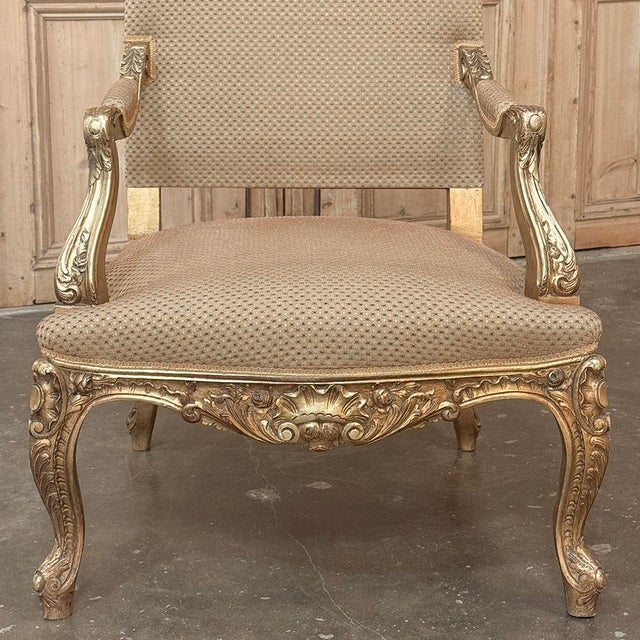 19th Century French Regence Giltwood Armchairs ~ Fauteuils For Sale - Image 15 of 18