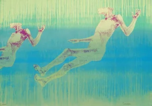 1990s "Floating Bodies" Screenprint by Leonardo Cremonini