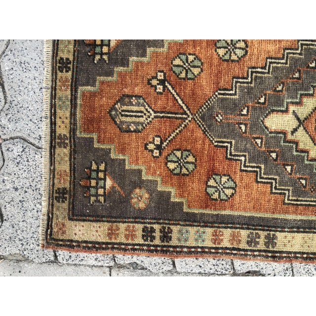 1960s Oushak Handmade Small Door Mat Rug For Sale - Image 4 of 6