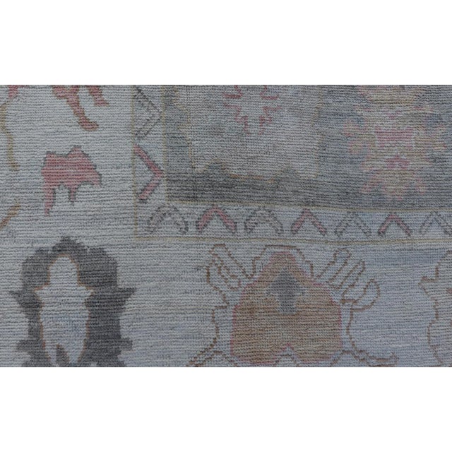 Green Turkish Oushak Rug Medallion Design by Keivan Woven Arts, 9' X 11'9 For Sale - Image 8 of 10