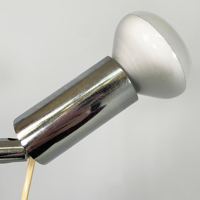 Italian Space Age Chromed Metal Adjustable Floor Lamp attributed to Reggiani, 1970s For Sale - Image 9 of 18