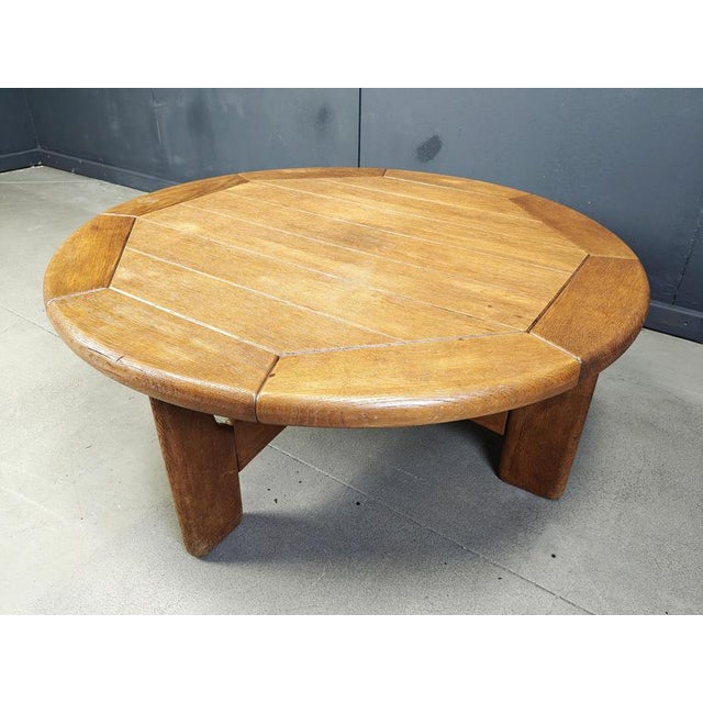 Danish Oak Round Coffee Table, 1960s For Sale - Image 4 of 10