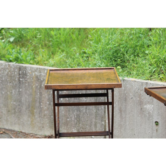 1920s Wooden Folding Side Tables, 1920s, Set of 2 For Sale - Image 5 of 18