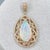 Vintage Art Deco Style Pear Opal and Diamond Teardrop Statement Pendant in Gilded 925 Silver, 1980s For Sale - Image 15 of 15