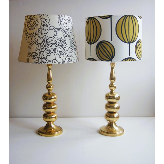 Pair of Large "Stacked Ball" Brass Table Lamps From Frandsen Denmark. Mid-Century Hollywood Regency 1960s. For Sale - Image 11 of 12