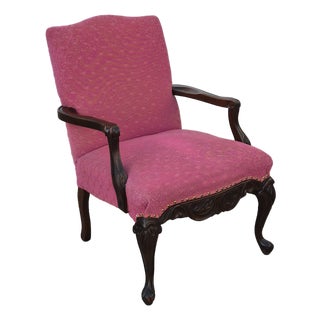 Early 20th Century Carved Walnut Louis Style Fauteuil Arm Chair For Sale