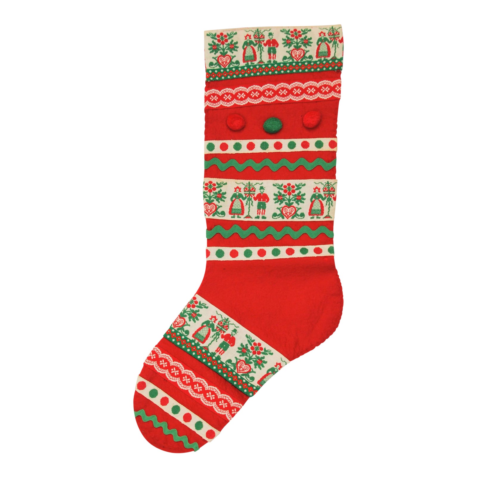 Vintage Handmade Red Christmas Stocking Chairish