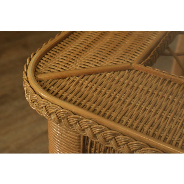 Lexington Henry Link Glass Top Wicker Dining Table For Sale - Image 9 of 18