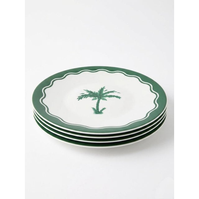 Ceramic Fern & Co. For Anthropologie Palm Tree Dinner Plate For Sale - Image 7 of 12