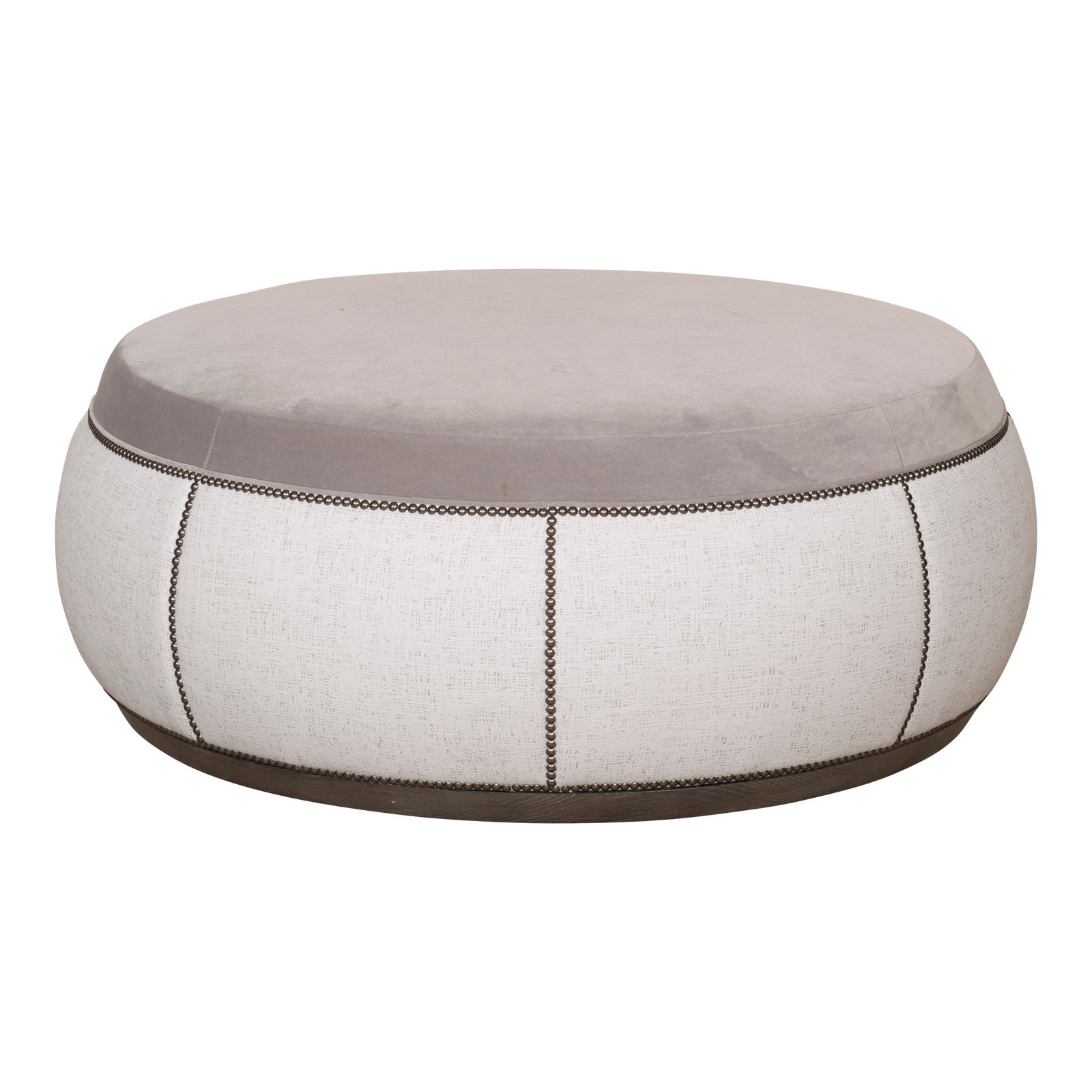 Vanguard Furniture Underwood Ottoman in Interact Cloud with Nailhead